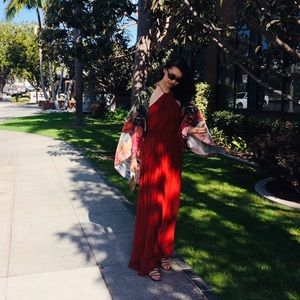 JILL STUART CHIFFON GOWN in RUST